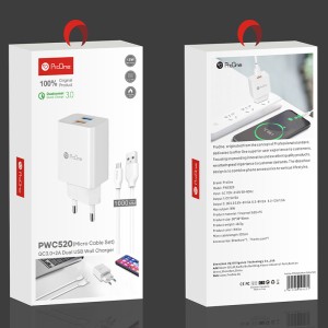 شارژر دیواری پرووان مدل PWC520 به همراه کابل تبدیل MicroUSB