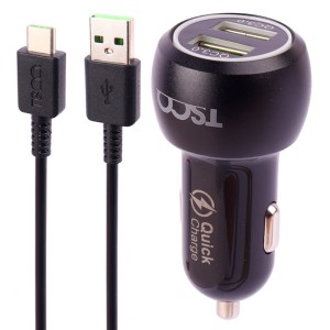 شارژر فندکی فست شارژ تسکو مدل TCG 38 3A QC3.0 PD 36W به همراه کابل Type-C