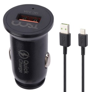 شارژر فندکی فست شارژ تسکو مدل TCG 34 3A 18W به همراه کابل Type-C
