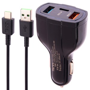 شارژر فندکی فست شارژ تسکو مدل TCG 36 3A QC3.0 PD 33W به همراه کابل Type-C