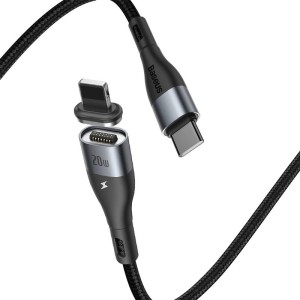 کابل تبدیل مگنتی فست شارژ USB-C به لایتنینگ باسئوس مدل CATLXC-A01 20W طول 2 متر