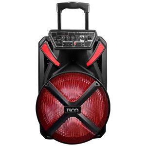 اسپیکر چمدانی بلوتوثی رم و فلش خور تسکو مدل TS 1890 به همراه میکروفون و ریموت کنترل