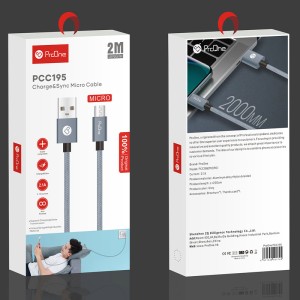 کابل تبدیل USB به microUSB پرووان مدل PCC195 طول 2 متر