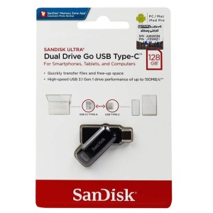 فلش مموری سن دیسک مدل Ultra Dual Drive GO USB Type-C ظرفیت 128 گیگابایت