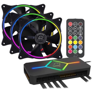 فن کیس گیمینگ تسکو 12*12 GFAN 330 ARGB بسته 3 عددی