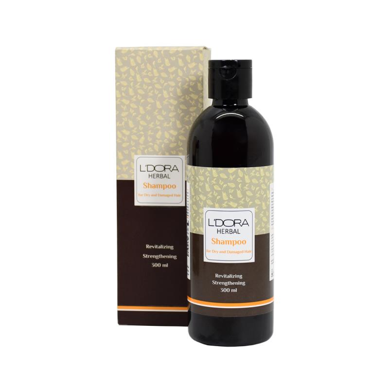 شامپو گیاهی مناسب موهای خشک و آسیب دیده مدل هربال حجم 300 میلی‌لیتر