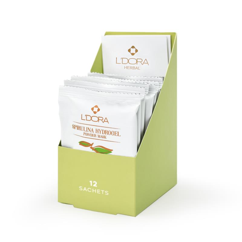 ماسک پودری اسپیرولینا هیدروژلی حاوی مورینگا مدل هربال 12 عددی