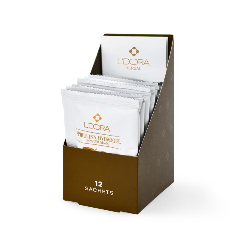 ماسک پودری اسپیرولینا هیدروژلی حاوی کازئین و بذر کتان مدل هربال 12 عددی