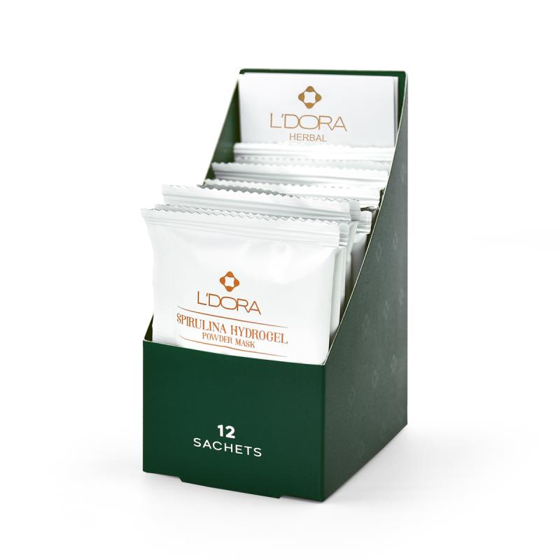 ماسک پودری اسپیرولینا هیدروژلی حاوی کائولن مدل هربال 12 عددی