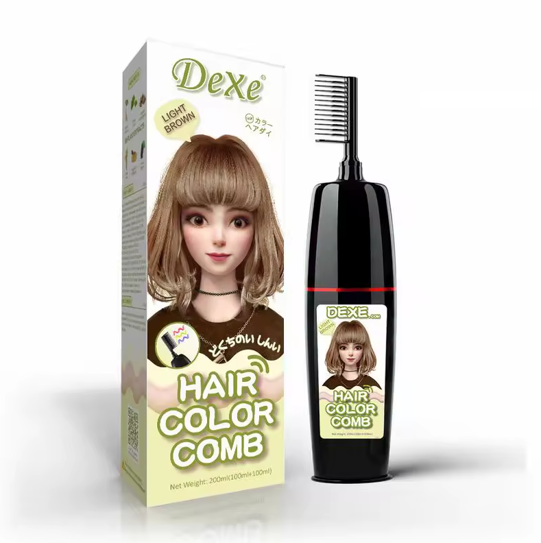 شامپو رنگ مو دکسی (Dexe) قهوه ای روشن- Light Brown (همراه با شانه)