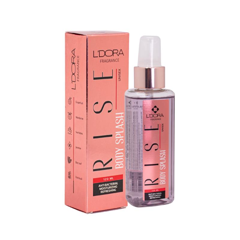 اسپری خوشبو کننده بدن مدل رایز - RISE برند الدورا حجم 120 میلی لیتر FRAGRANCE RISE BODY SPLASH
