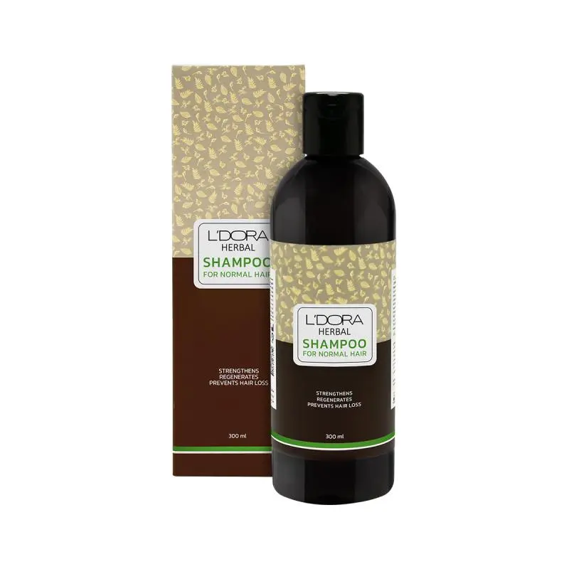 شامپو گیاهی مناسب موهای معمولی برند الدورا 300 میلی لیتر HERBAL SHAMPOO FOR NORMAL HAIR