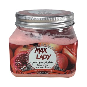 اسکراب لایه بردار و سفید کننده پوست مکس لیدی با عصاره انار