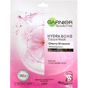 ماسک ورقه ای صورت شکوفه برگ گیلاس و هیالورونیک اسید مدل گارنیر (Garnier)