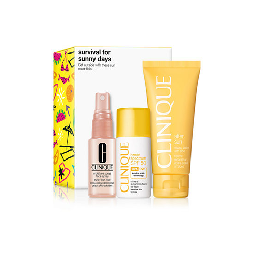 ست مراقبت از آفتاب شامل بالم تسکین دهنده آلوئه ورا و اسپری آبرسان  و  ضدآفتاب کلینیک