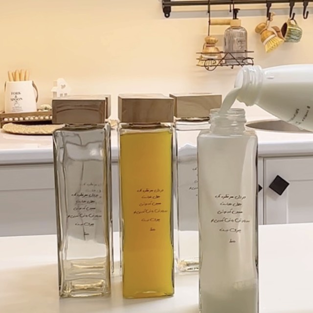 بطری شیشه ای مربع