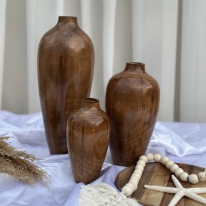 ست  سه عددی گلدان چوبی