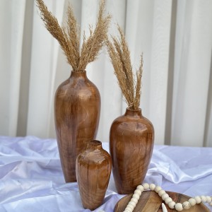 خرید ست  سه عددی گلدان چوبی