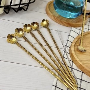 نی شربت طرح گل طلایی