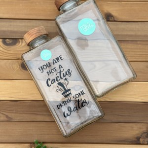 بطری آب مربع درب چوبی