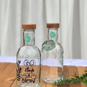 بطری  گرد درب چوب راش