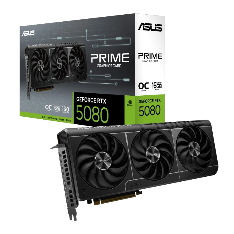 کارت گرافیک ایسوس مدل ASUS PRIME GeForce RTX 5080 OC Edition 16GB GDDR7 256Bit