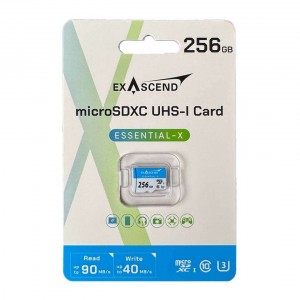 کارت حافظه MicroSDXC اگزاسند مدل ExAscend Essential-X UHS-I U3 V10 ظرفیت 256 گیگابایت