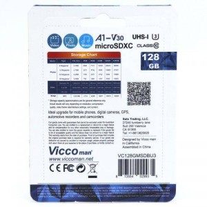 VICCOMAN-FINAL 600X PLUS 128GB A1 V30 U3 C10 90MB/S MEMORY CARD WITH ADAPTER
