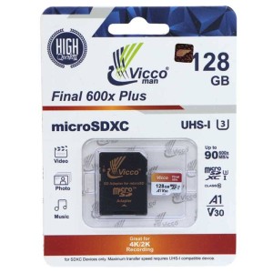 کارت حافظه ویکومن Final 600x Plus U3 90MB/s ظرفیت 128گیگابایت با خشاب