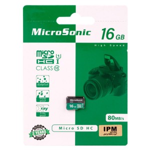 کارت حافظه میکروسونیک مدل 533X U1 C10 80MB ظرفیت 16 گیگابایت