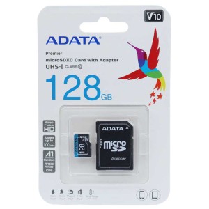 ADATA Premier AP-128GB V10 U1 A1 100MB/s MicroSDXC Memory Card With Adapter