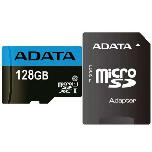 کارت حافظه ا‎ی‌دیتا مدل Premier AP V10 U1 100MB/s ظرفیت 128 گیگابایت + آداپتور