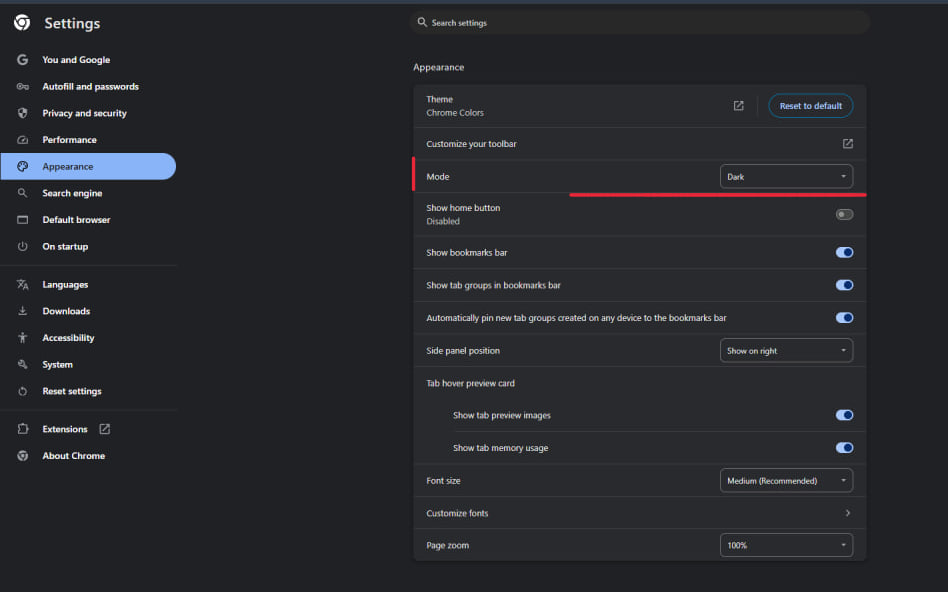 darkMode-Chrome
