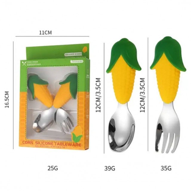 ست قاشق وچنگال کودک مدل خودتغذیه