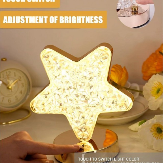 آباژور وچراغ خواب لمسی طرح ستاره