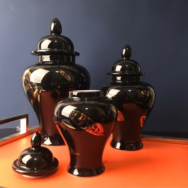 ست جینجر جار سه تایی سرامیک