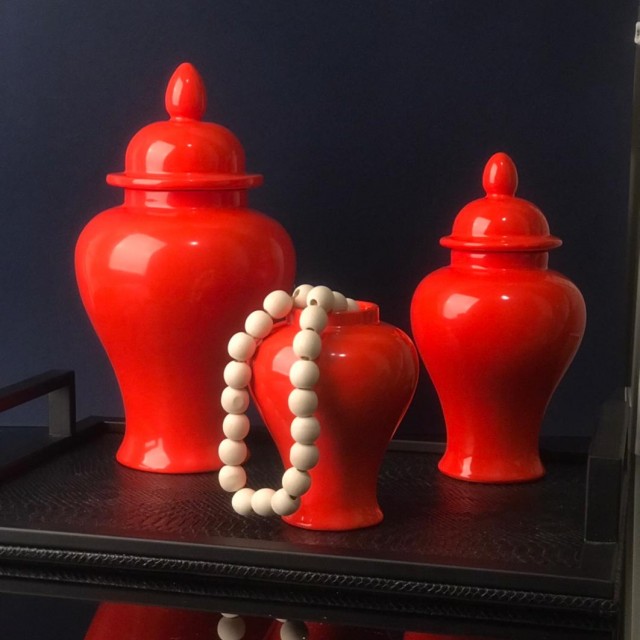 ست سه تایی جینجرجار سرامیک نارنجی