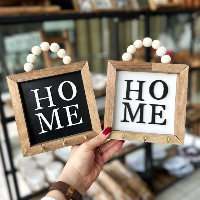 جاکلیدی مربعی چوبی home
