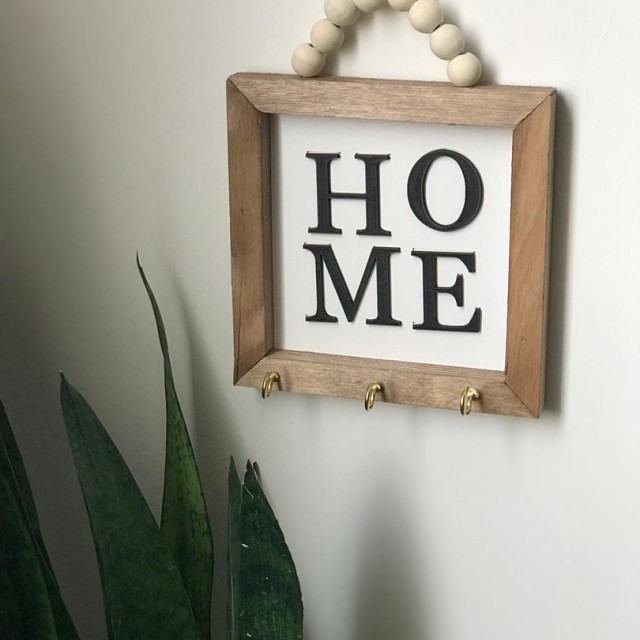 جاکلیدی (آویز فانتزی)چوبی مهره دار HOME