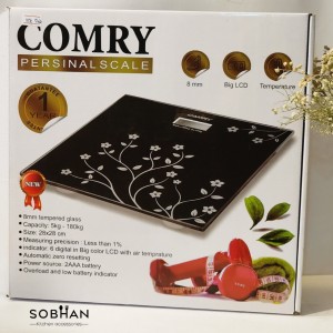 ترازو وزن کشی شیشه ضخیم 8میل دماسنج دار دیجیتال