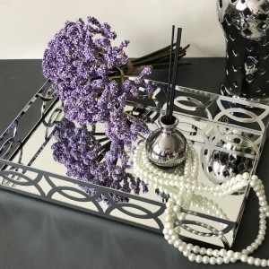 سینی پذیرایی کف آینه ای مستطیل