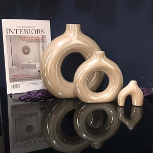 گلدان دونات سه تایی سرامیک