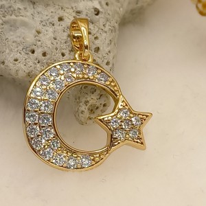 آویز گردنبند ماه وستاره ژوپینگ کد۰۱۰۹