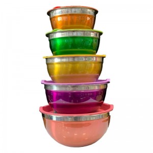 ست لگن آشپزخانه استیل روکش دار5pcs
