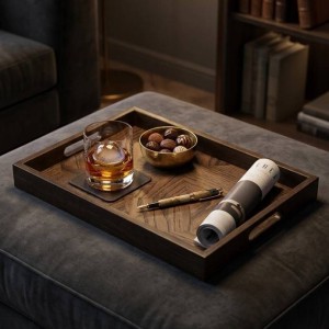 سینی پذیرایی چوبی دسته دار