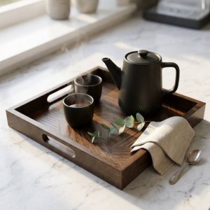سینی پذیرایی چوبی دسته دار