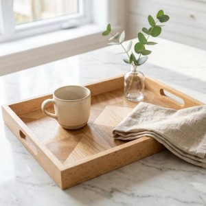 سینی پذیرایی چوبی دسته دار