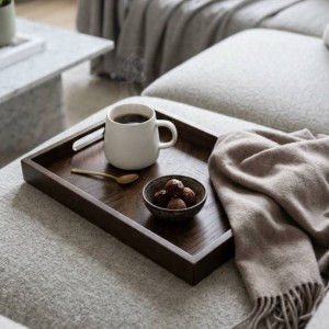 سینی پذیرایی چوبی دسته دار