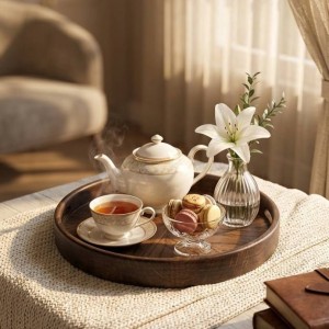 سینی پذیرایی چوبی دسته دار
