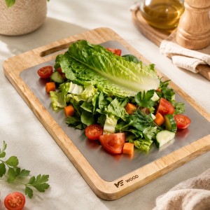 تخته گوشت استیل وچوبwood